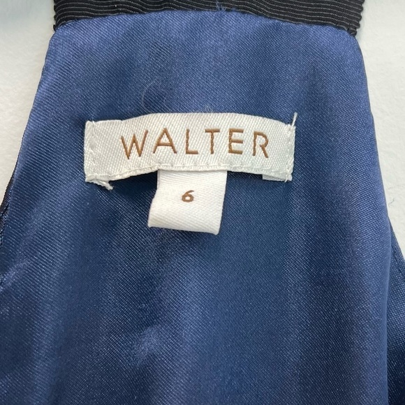 Walter Navy Shimmer Crinkle Sheath Cocktail Dress Women's 6 Ombré Iridescent - Picture 9 of 9